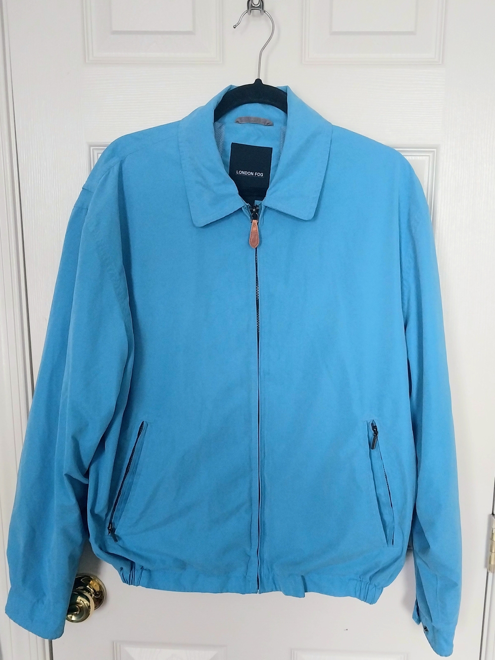 Modern London Fog Auburn Lightweight Golf Jacket Blue Zip Front Men’s Size M